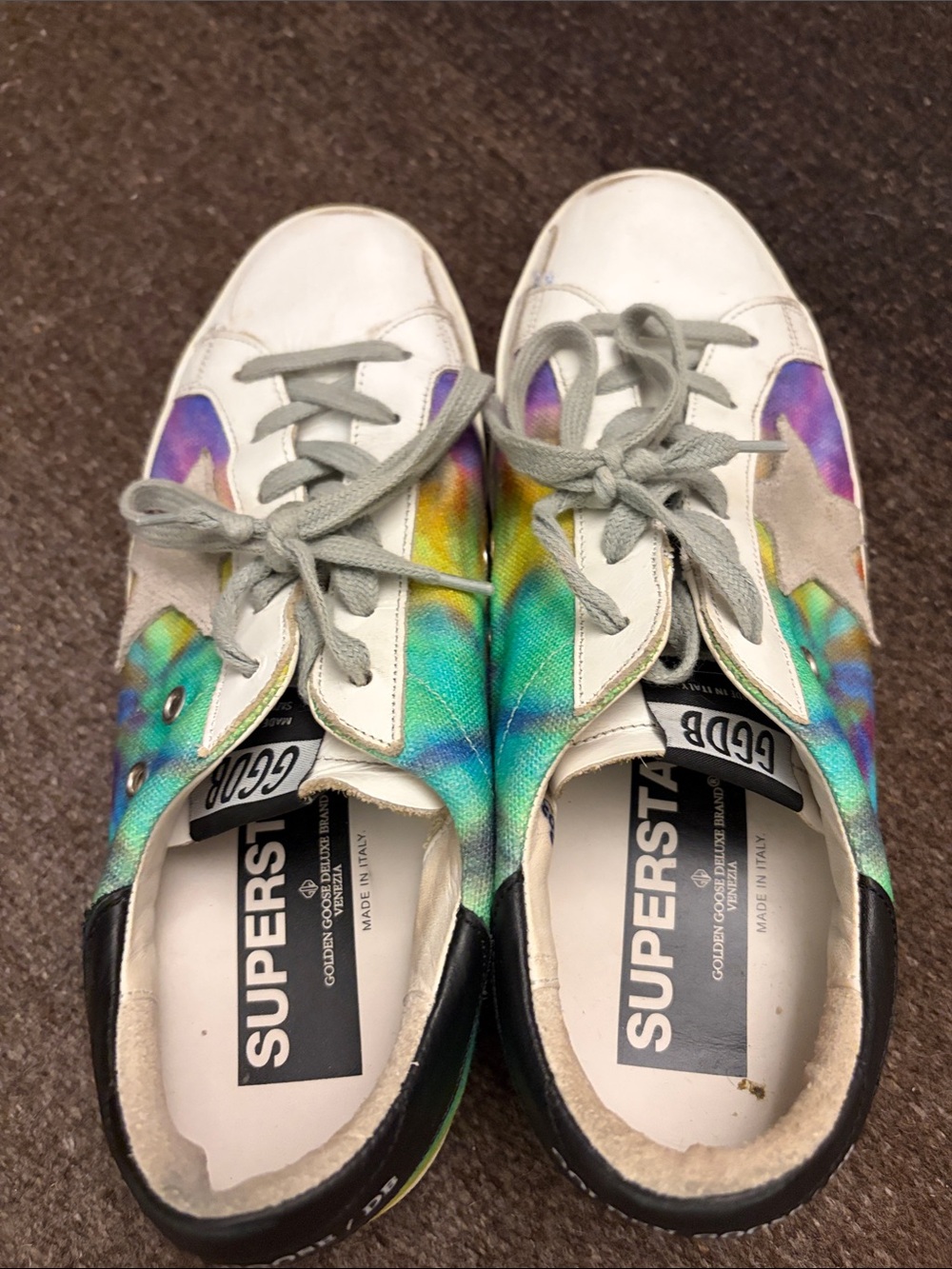 Golden Goose Iridescent Multicolor Low-Top Sneakers with White & Gray